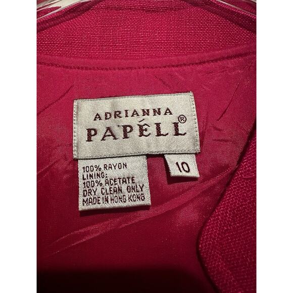 Adrianna Papell Dress Size 10 Maxi Button Down Hot Pink A-line Church Wedding - Picture 7 of 12